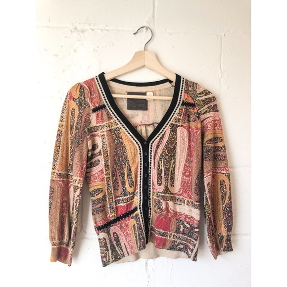 Anthro Guinevere paisley tibur lace cardigan - Picture 2 of 4